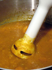 Immersion Blender Purees the Soup